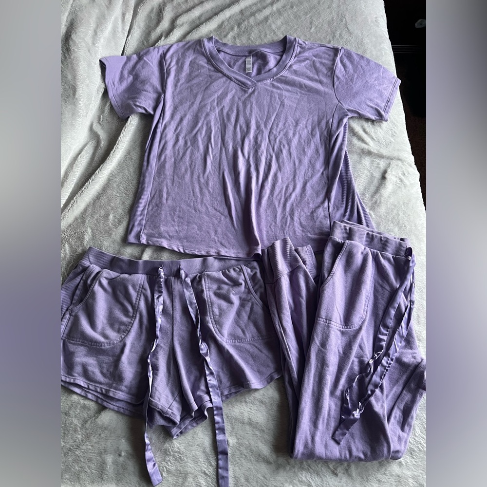 Women's Purple 3 Piece Sleepwear Set